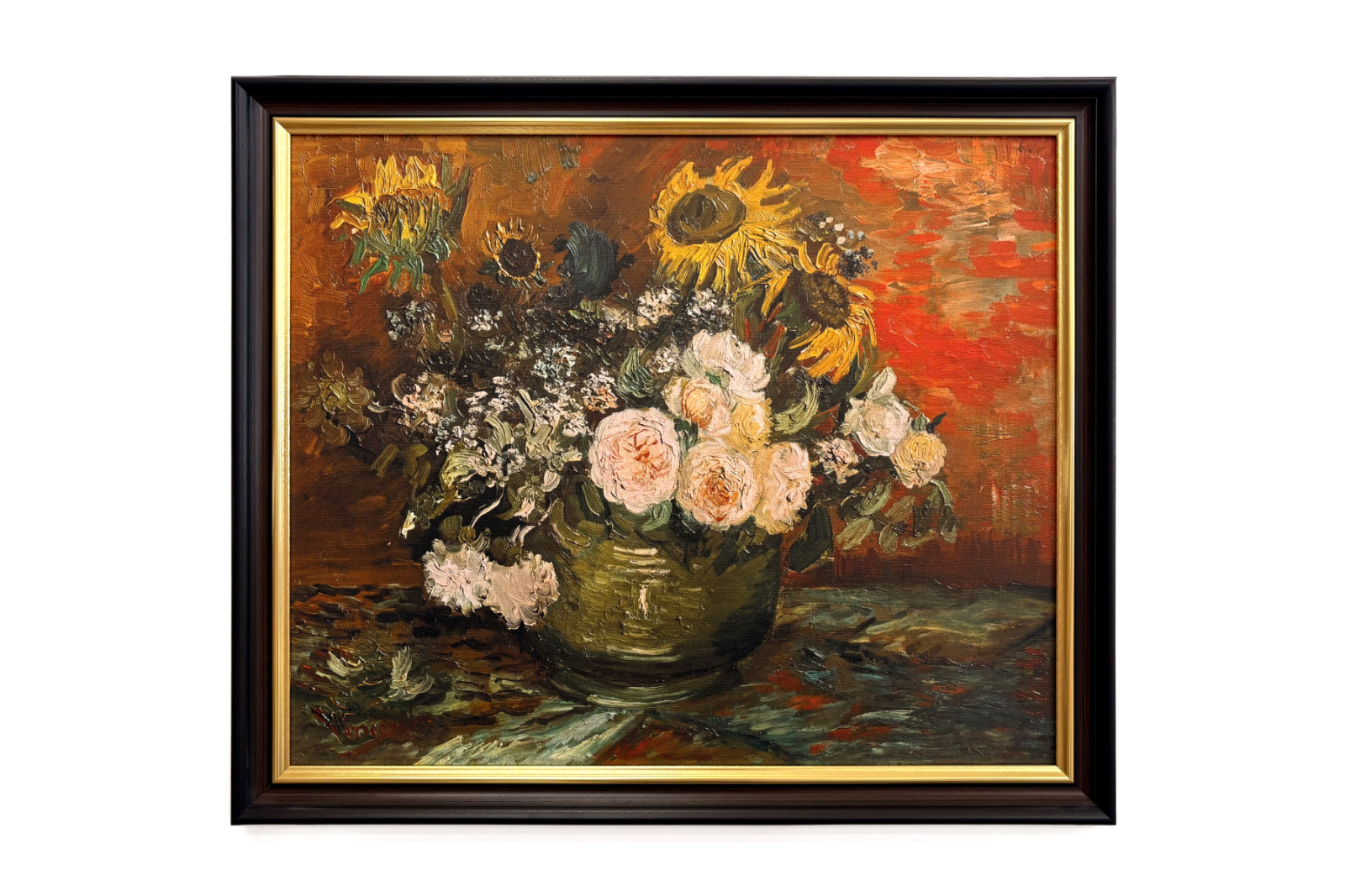 Rosas y girasoles - Vincent van Gogh