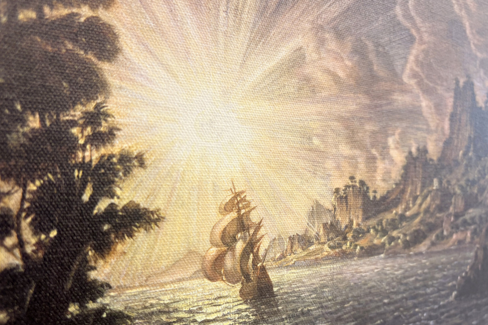 Los barcos, el sol del atardecer - Konstantin Bogayevsky