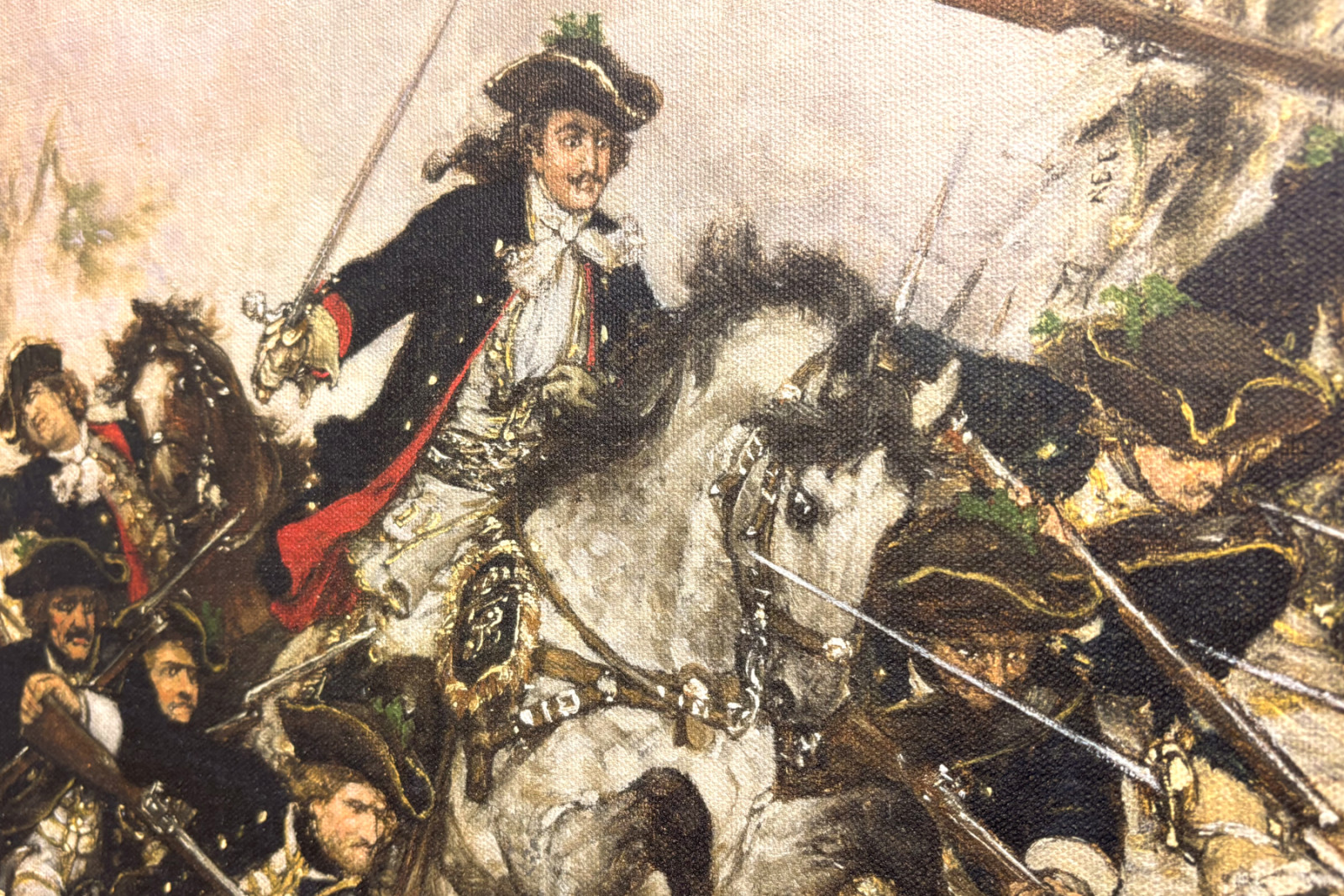 El viejo Dessauer en la batalla de Turín - Hermann Joseph Wilhelm Knackfuss