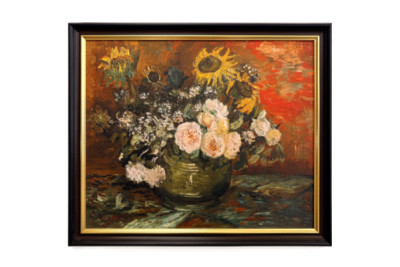 Rosas y girasoles
