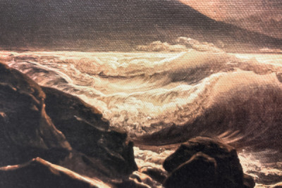 Temporal en el golfo de Nápoles a la luz de la luna