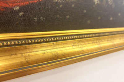 Italia Toscana Florencia, Galería de los Uffizi: La Anunciación, Pintura de Leonardo da Vinci (1452-1519), Óleo sobre madera, ca. 1472-1475, 98x217 cm