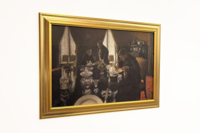 Cena en la rue Miromesnil, casa de los Caillebotte (óleo sobre lienzo) - Gustave Caillebotte