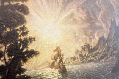 Los barcos, el sol del atardecer