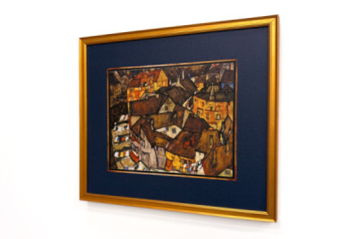 Creciente de casas, Krumau (actualmente Český Krumlov, Checoslovaquia) - Creciente de casas, Krumau (La pequeña ciudad V), de Egon Schiele (1890-1918)