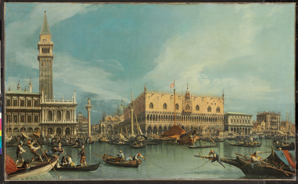 El Molo, Venecia, del Bacino di San Marco (óleo sobre lienzo) de Canaletto