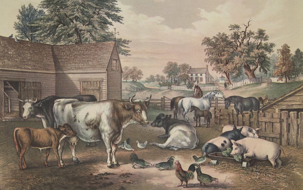 Granja americana - Tarde, pub. 1857 de American School