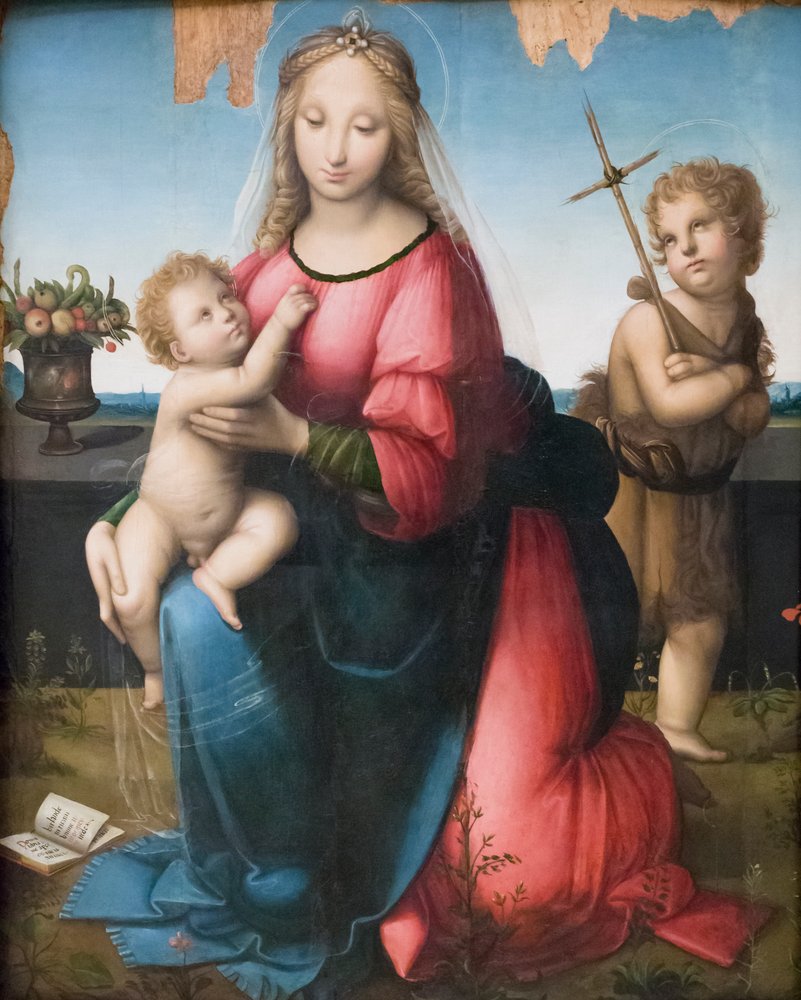 Virgen con el Niño y el Joven San Juan, Andrea Piccinelli conocido como il Brescianino (óleo sobre tabla) de A. (1485-c.1525) Piccinelli