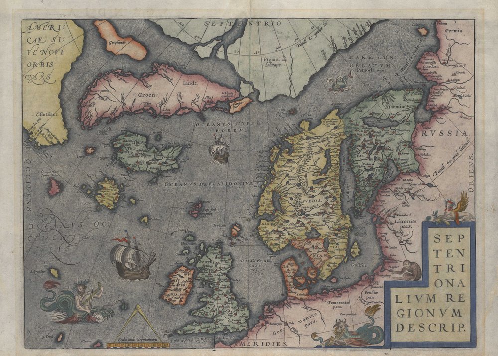 Mapa de Islandia por Abraham Ortelius en 1570 de Abraham Ortelius