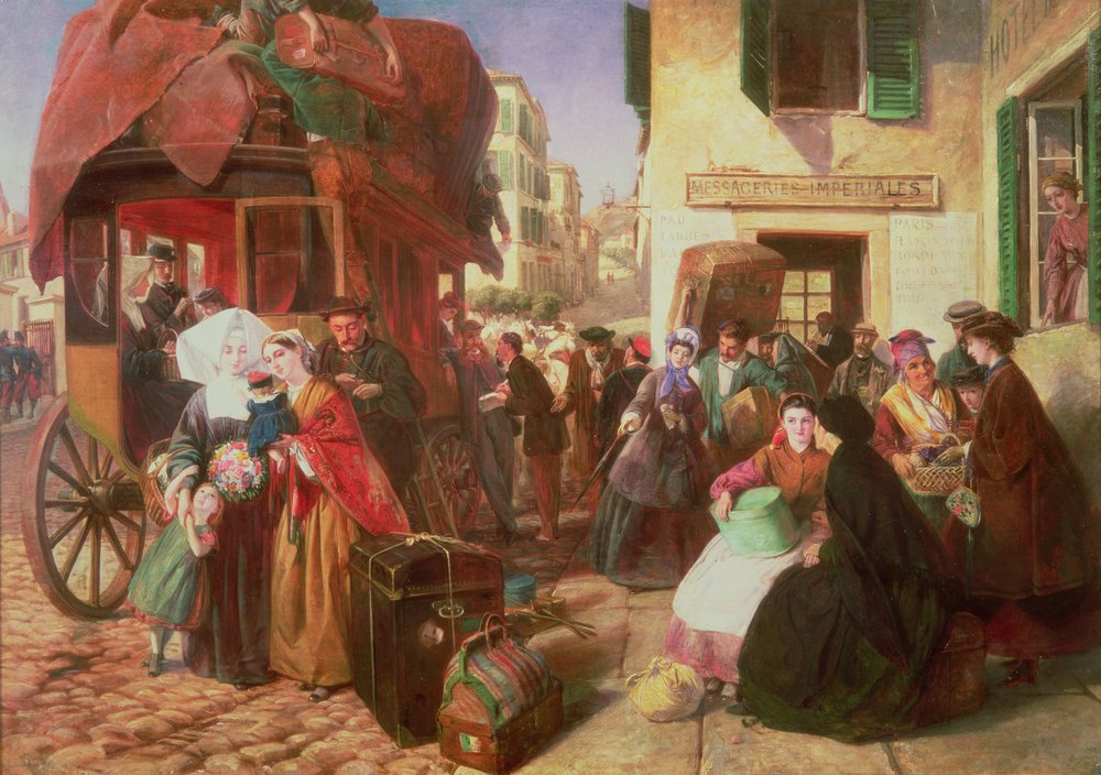 La partida de una diligencia de Biarritz, 1862 de Abraham Solomon