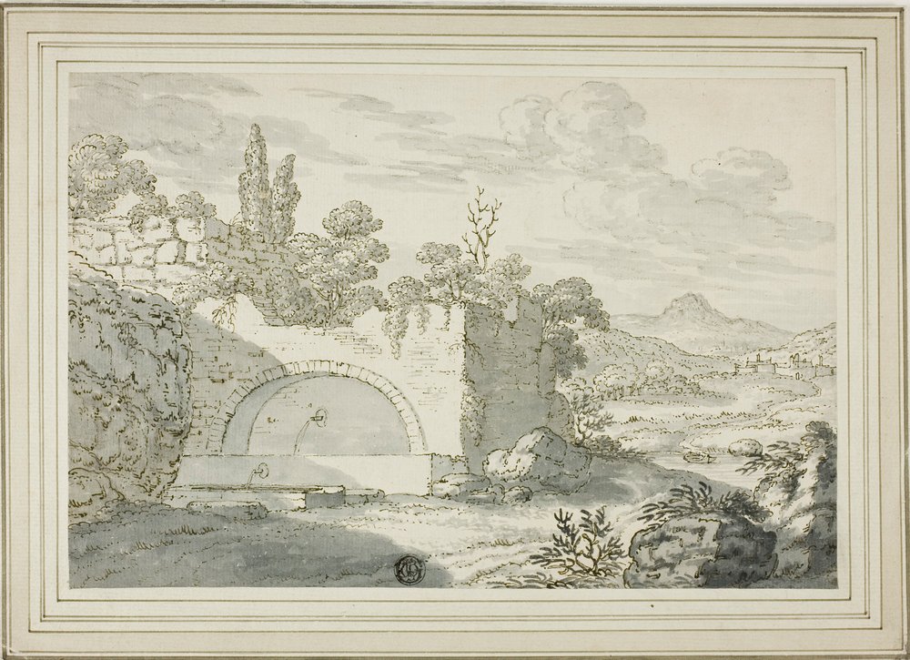 Paisaje con fuente de Abraham Genoels II