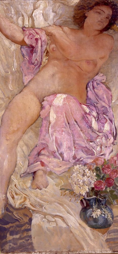 Desnudo con flores, 1910 de Adolfo de Carolis