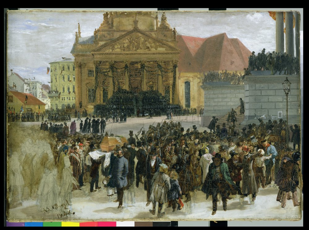 Víctimas de la Revolución de Marzo en Berlín en estado de Adolph Menzel