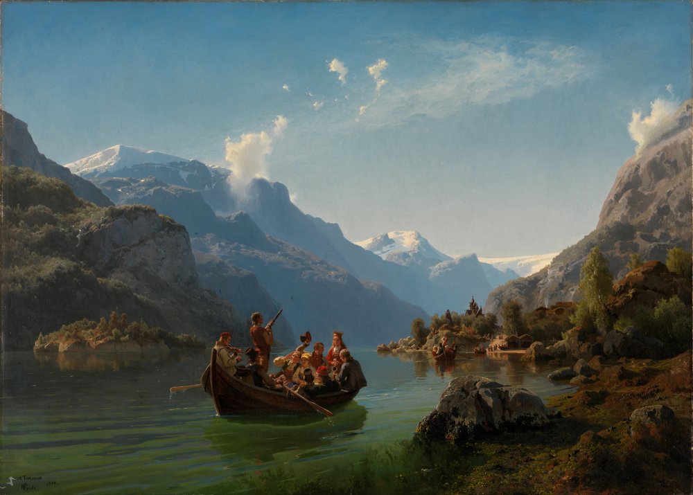 Viaje nupcial en Hardanger de Adolph Tidemand
