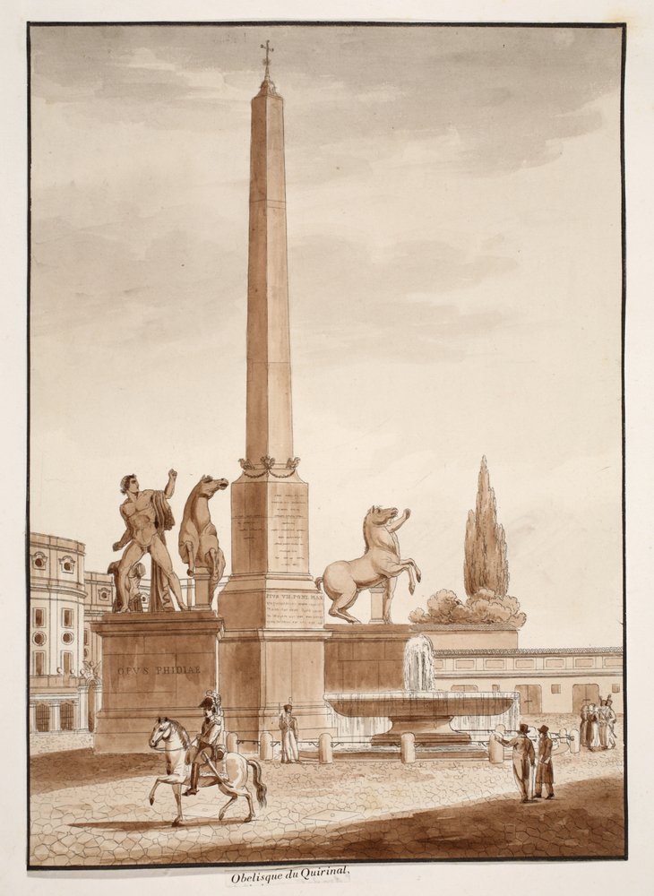 El obelisco del Quirinal, 1833 de Agostino Tofanelli