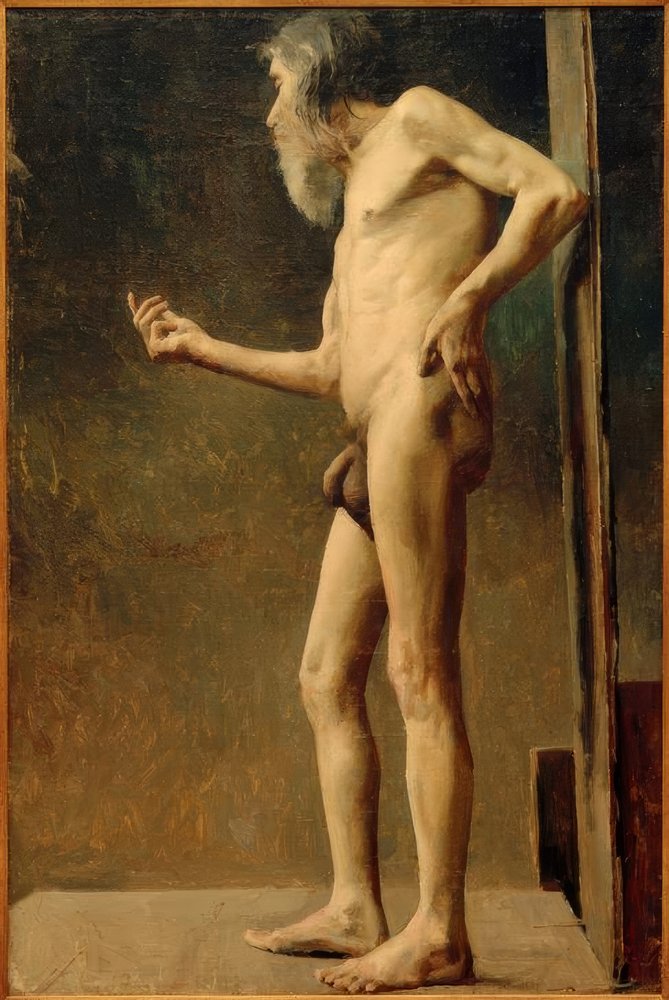Estudio de desnudo de un anciano de Akseli Valdemar Gallen-Kallela