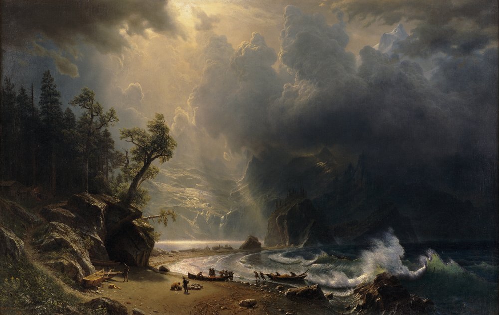 Puget Sound en la costa del Pacífico, 1870 de Albert Bierstadt