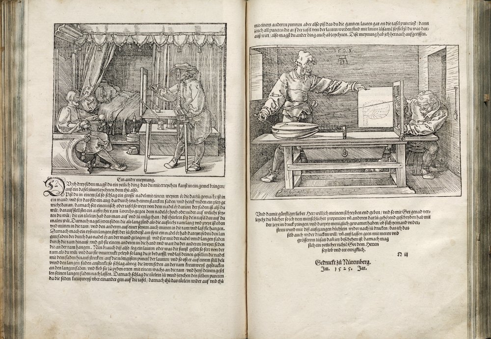 Ilustración de los Cuatro Libros sobre la Proporción Humana, 1528 de Albrecht Dürer