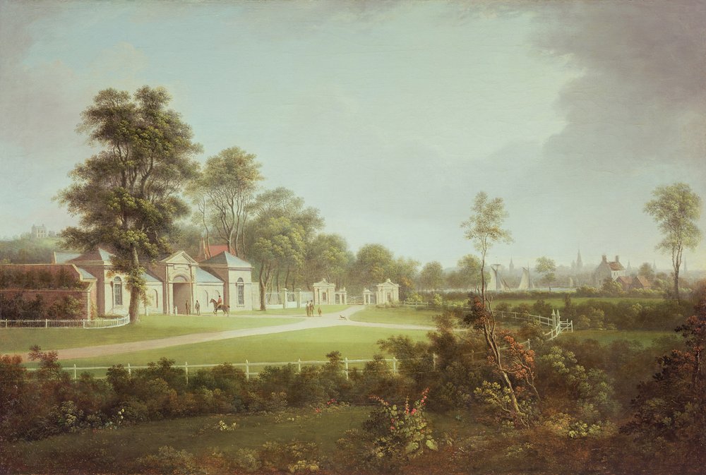 Annefield con Glasgow al fondo, c.1800 de Alexander Nasmyth