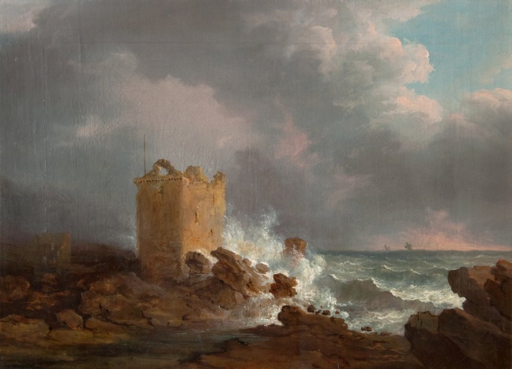 Castillo de Broughty Durante una Tormenta de Alexander Nasmyth