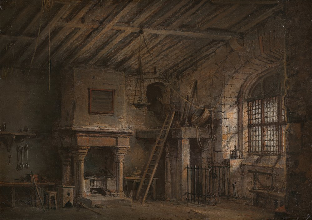 Diseño de escenario para Heart of Midlothian, The Tolbooth de Alexander Nasmyth