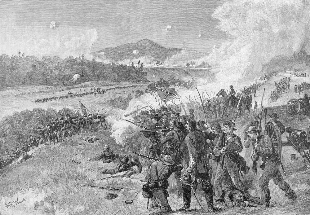 La Batalla de Resaca, Georgia, 14 de mayo de 1864, ilustración de ...