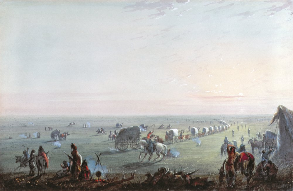 Desmontando el campamento al amanecer de Alfred Jacob Miller