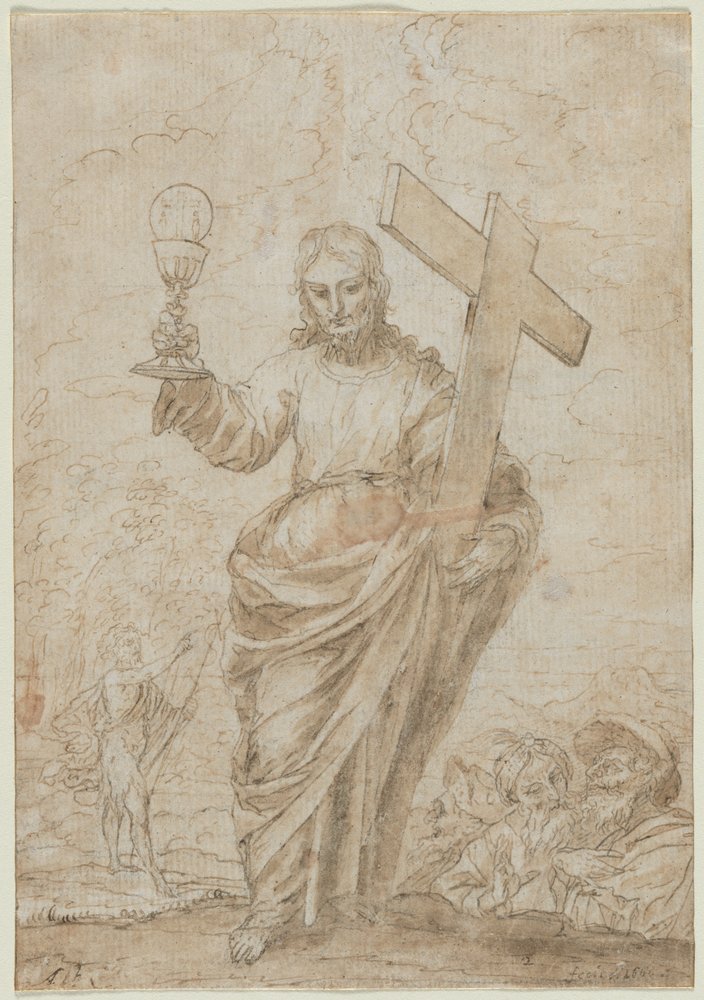 Cristo sosteniendo un cáliz y una cruz, 1666 de Alonso Cano