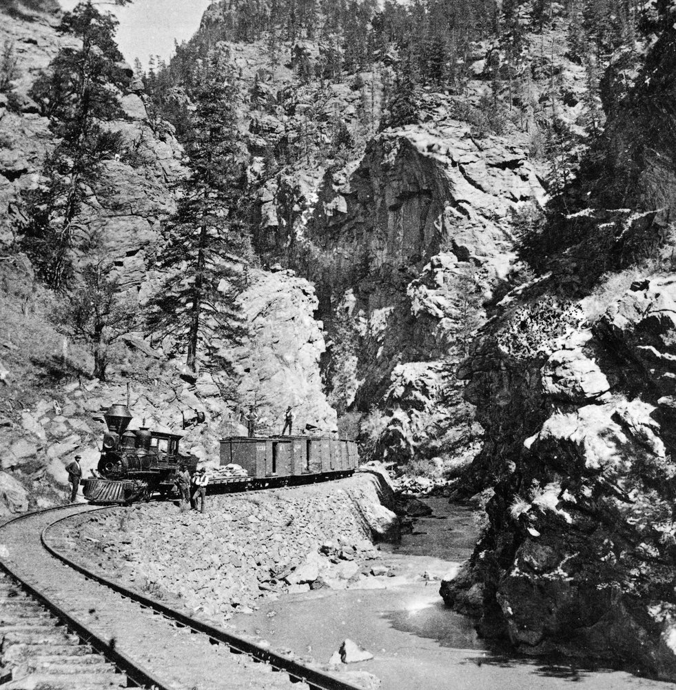 Tren de mineral de plata, Clear Creek Canyon, Colorado de American Photographer