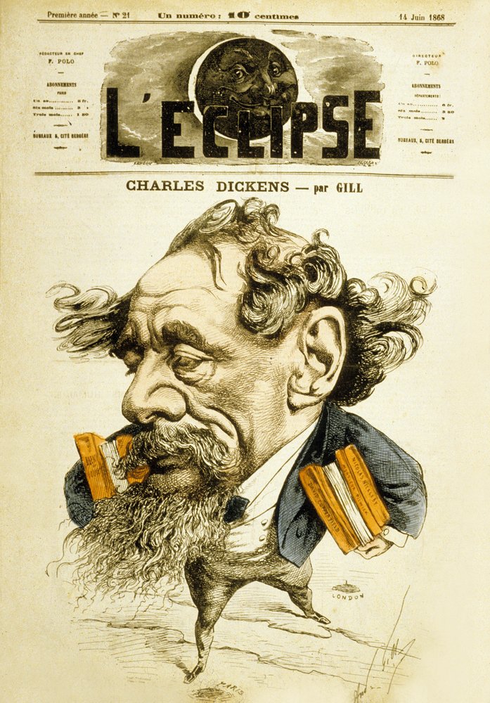 El novelista inglés Charles Dickens de Andre Gill