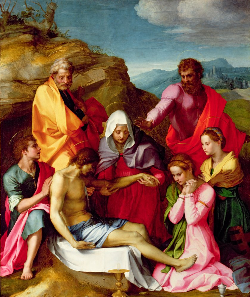 Deposición con la Virgen María y Santos, 1523-24 de Andrea del Sarto