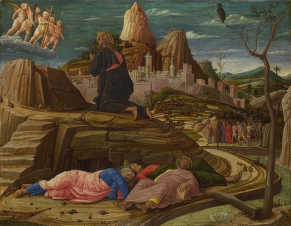 Cristo en el Monte de los Olivos. Hacia 1458-60 de Andrea Mantegna