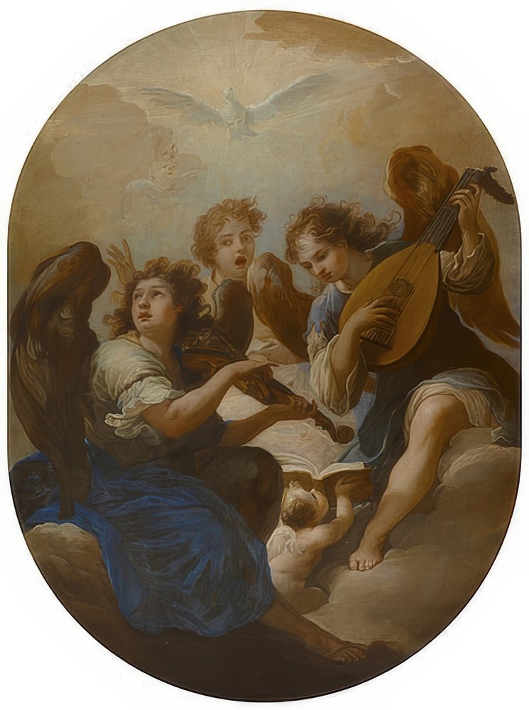 Tres ángeles músicos. Antes de 1720 de Andrea Procaccini