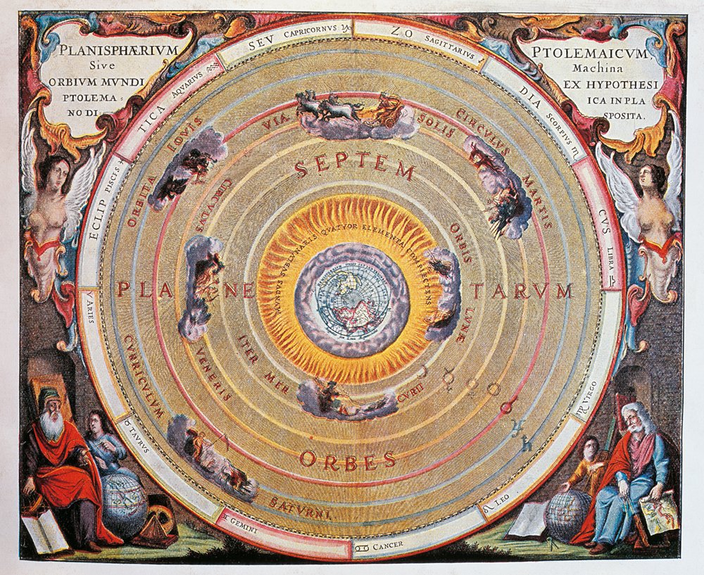 Mapa del Mundo, estudio de la Tierra basado en las teorías de Ptolomeo de Andreas Cellarius