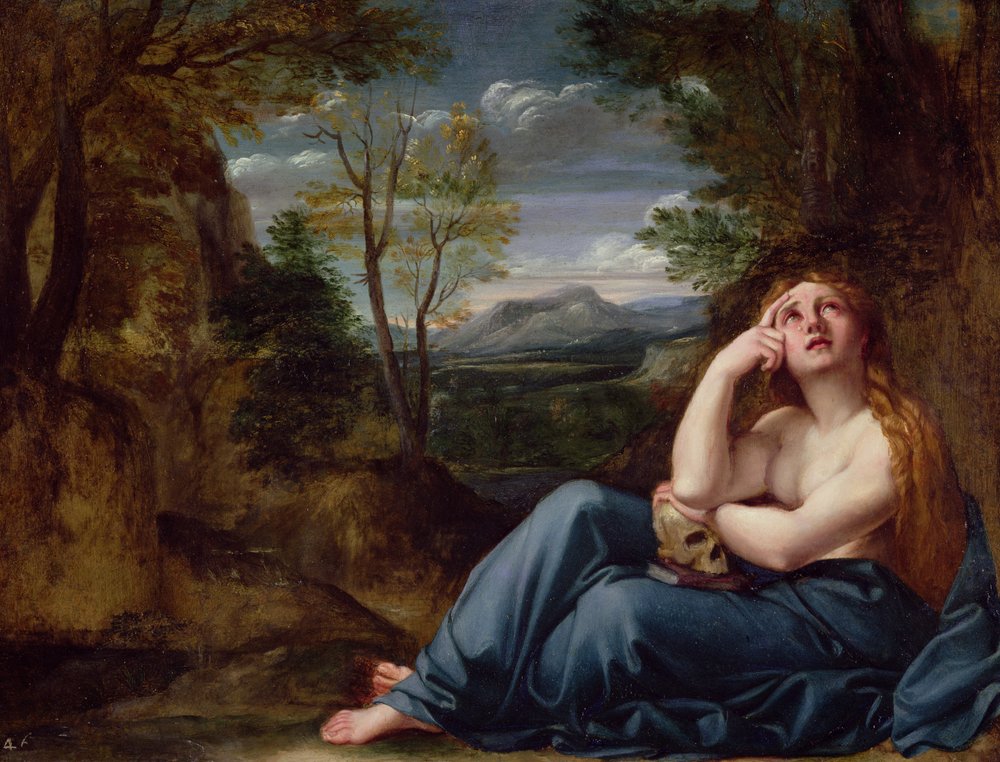 María Magdalena en un paisaje, c.1599 de Annibale Carracci