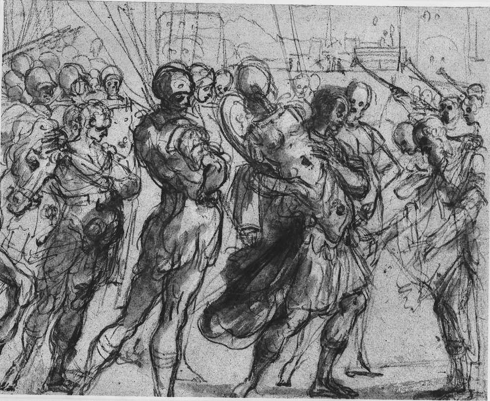 El triunfo de Rómulo sobre Acrón de Annibale Carracci