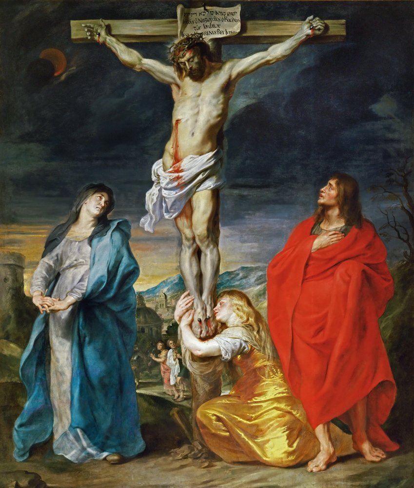 El Cristo crucificado con la Virgen María, San Juan Bautista y María Magdalena de Anthony van Dyck
