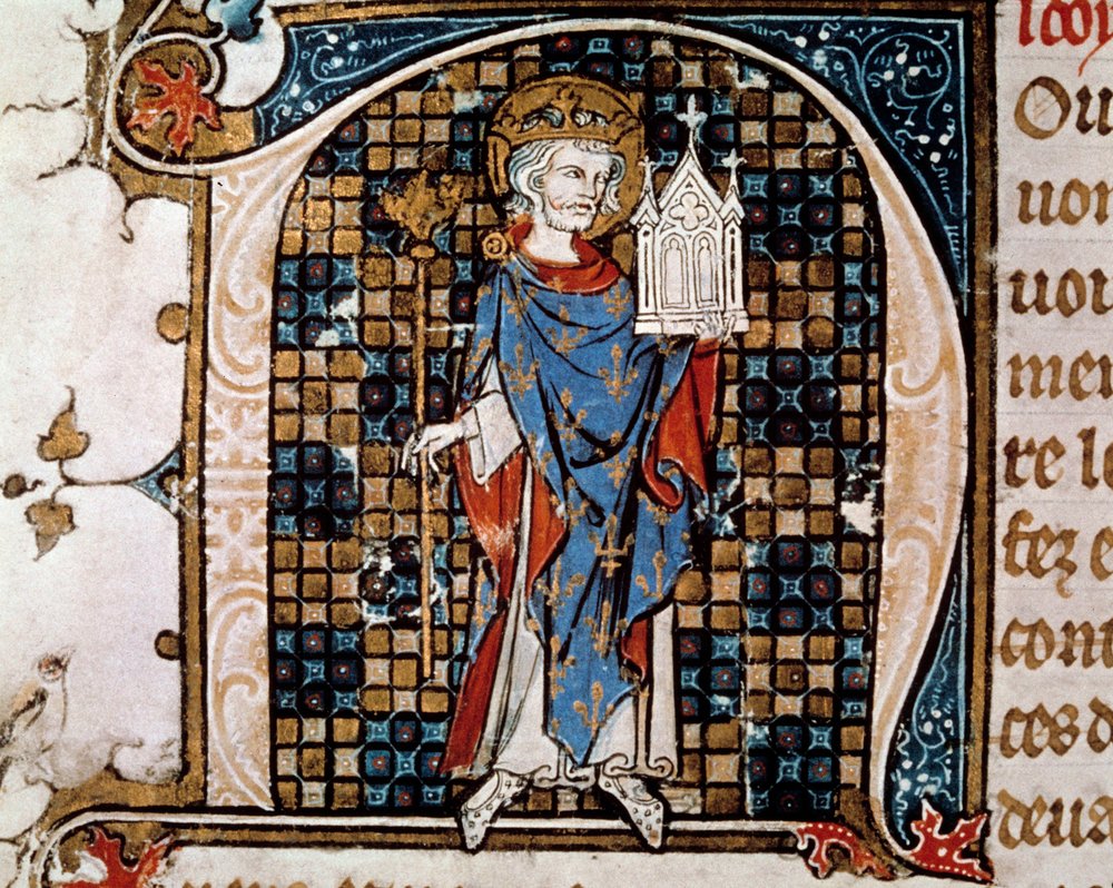 Retrato de cuerpo entero de San Luis (o Luis IX) de Antoine Verard