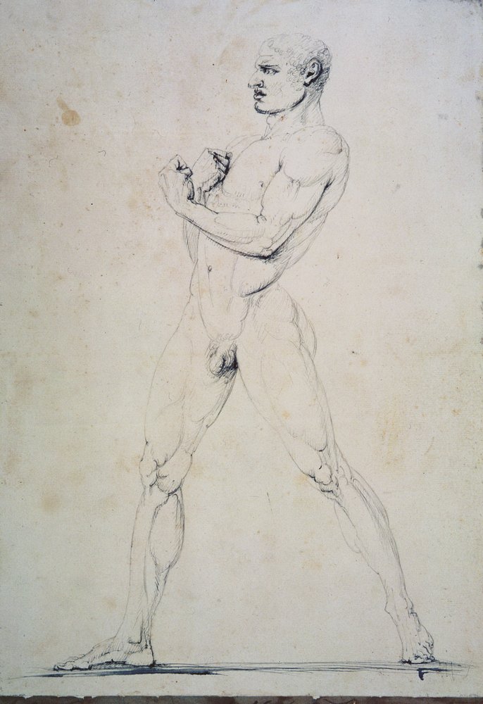 Desnudo masculino, Damoxenos de Siracusa, de la descripción de Pausanias de los Juegos Nemeos en su Itinerario de Grecia (siglo II a. C.), 1794 de Antonio Canova