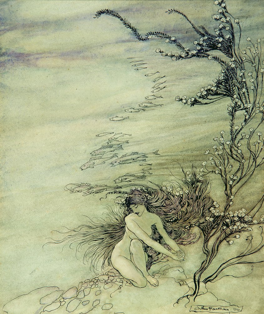 Doncella del Rin lamentándose, 1910 de Arthur Rackham