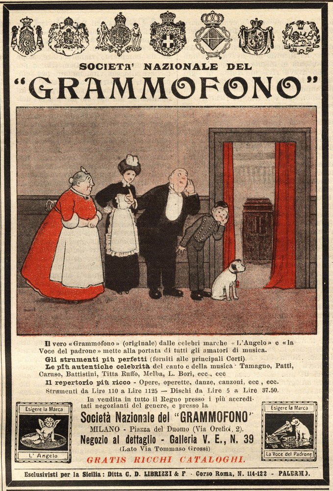 Anuncio italiano de 1914 para el gramófono (impresión) de Artist Unknown