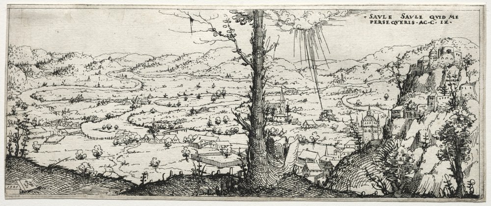 Paisaje con la conversión de Saulo, 1545 de Augustin Hirschvogel