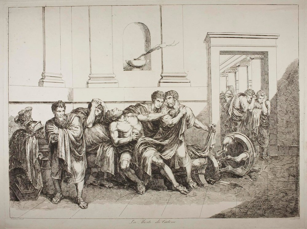 La muerte de Catón el Joven de Bartolomeo Pinelli