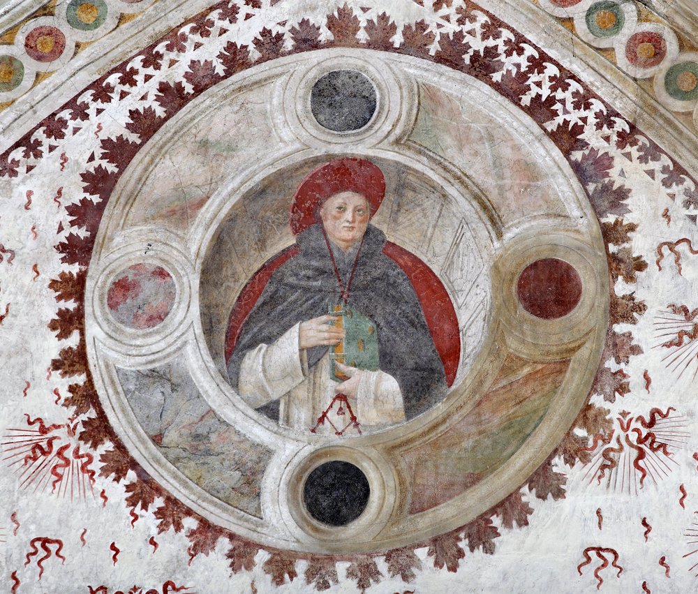 Representación de un Cardenal Dominicano (fresco de Bernardino Zenale y Bernardino Butinone) de Bernadino and Zenale B.  Butinone