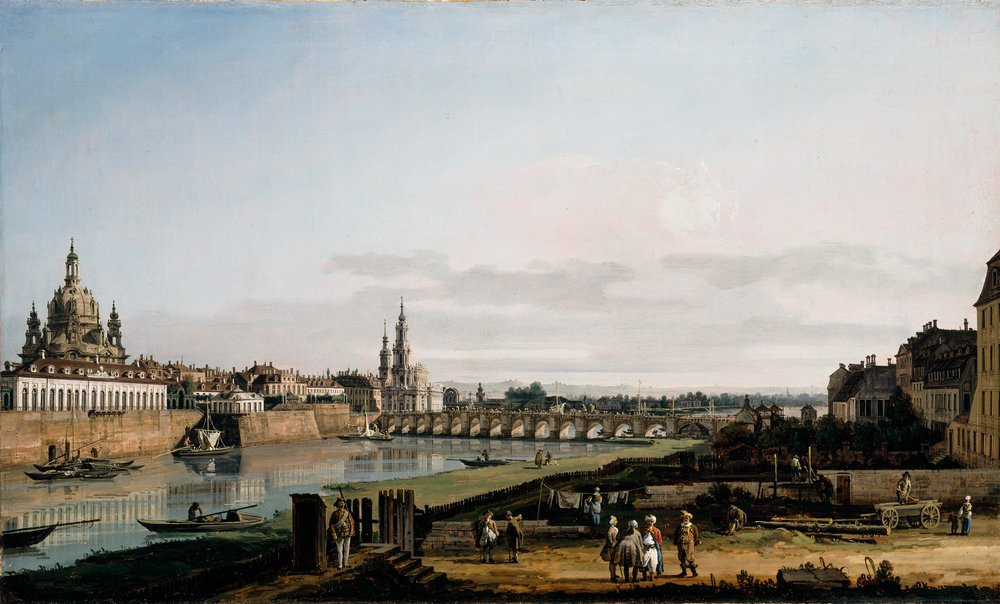 Dresde desde la orilla derecha del Elba, por encima del puente Augustus de Bernardo Bellotto