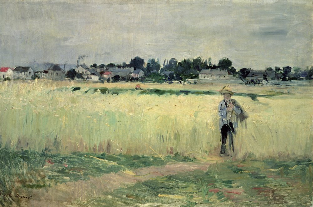 En el campo de trigo en Gennevilliers, 1875 de Berthe Morisot