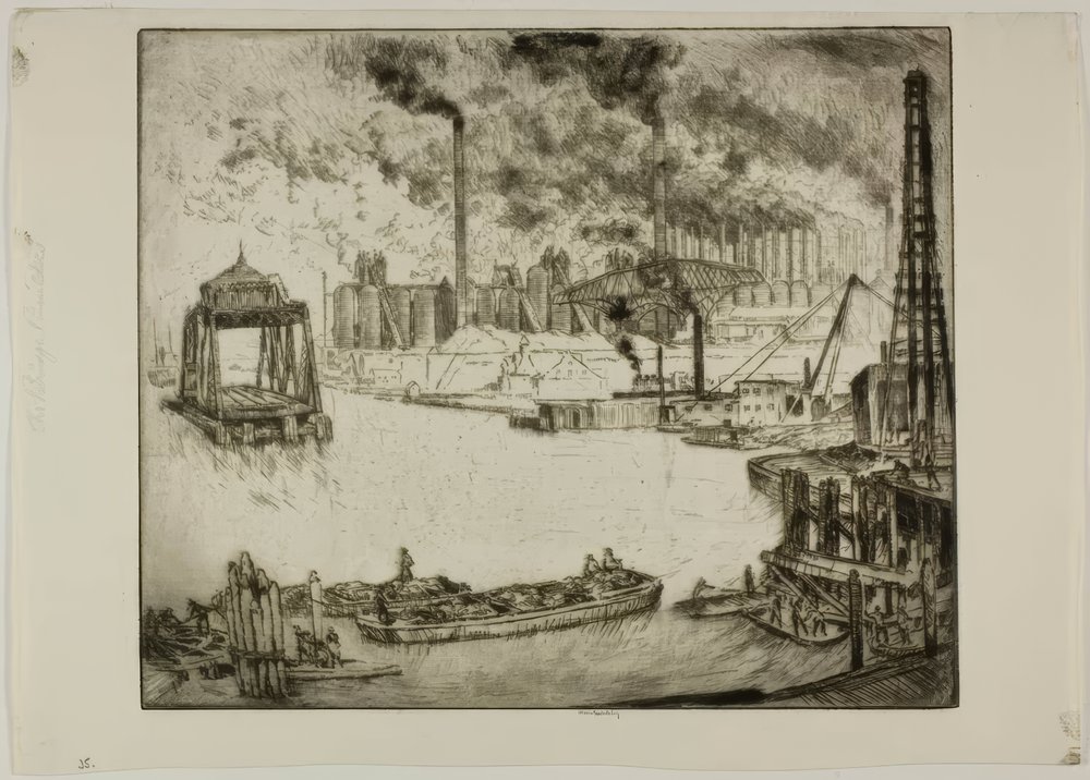Chicago - Constructores de puentes de Bror Julius Olsson Nordfeldt