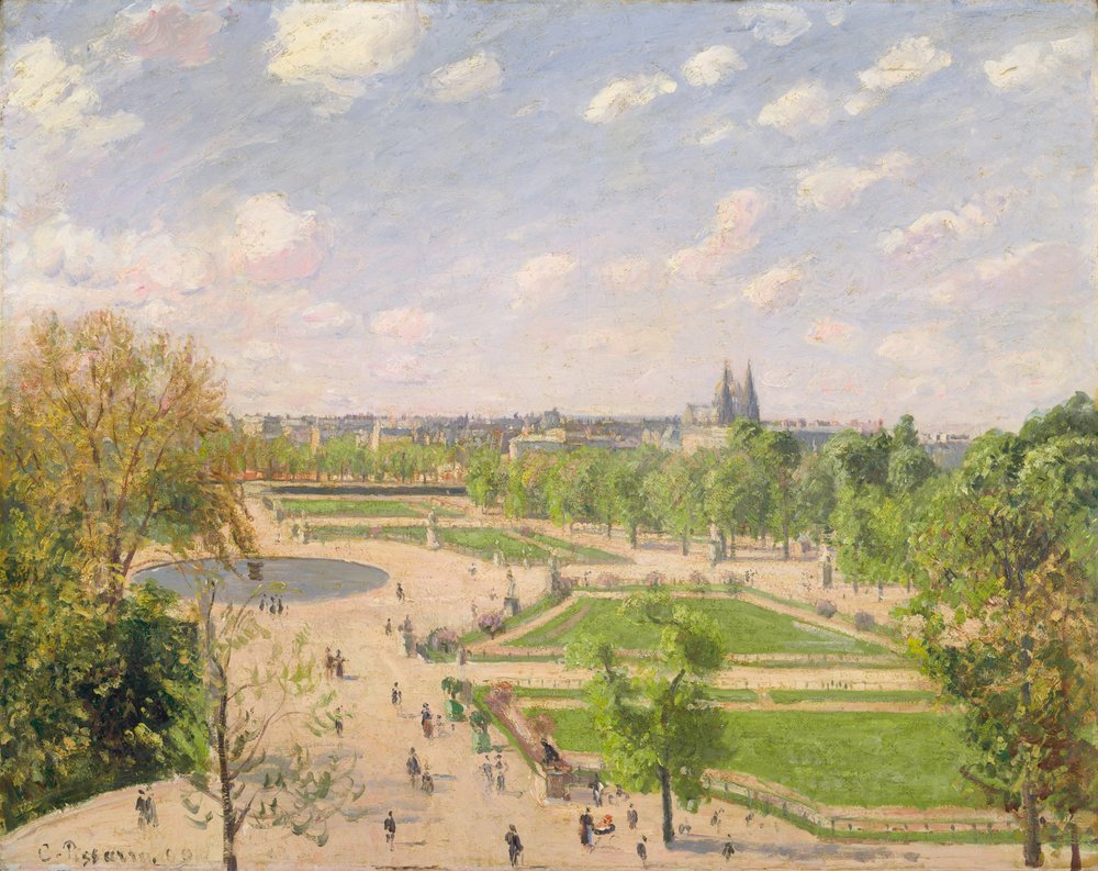 El jardín de las Tullerías en una mañana de primavera de Camille Jacob Pissarro