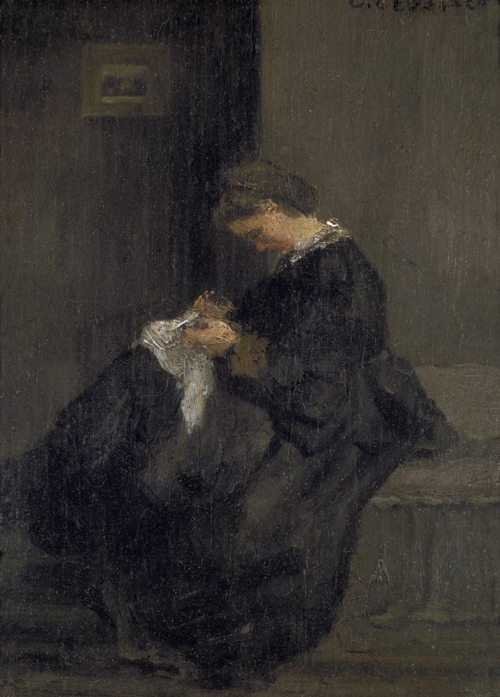 Madame Pissarro cosiendo, siglo XIX de Camille Jacob Pissarro