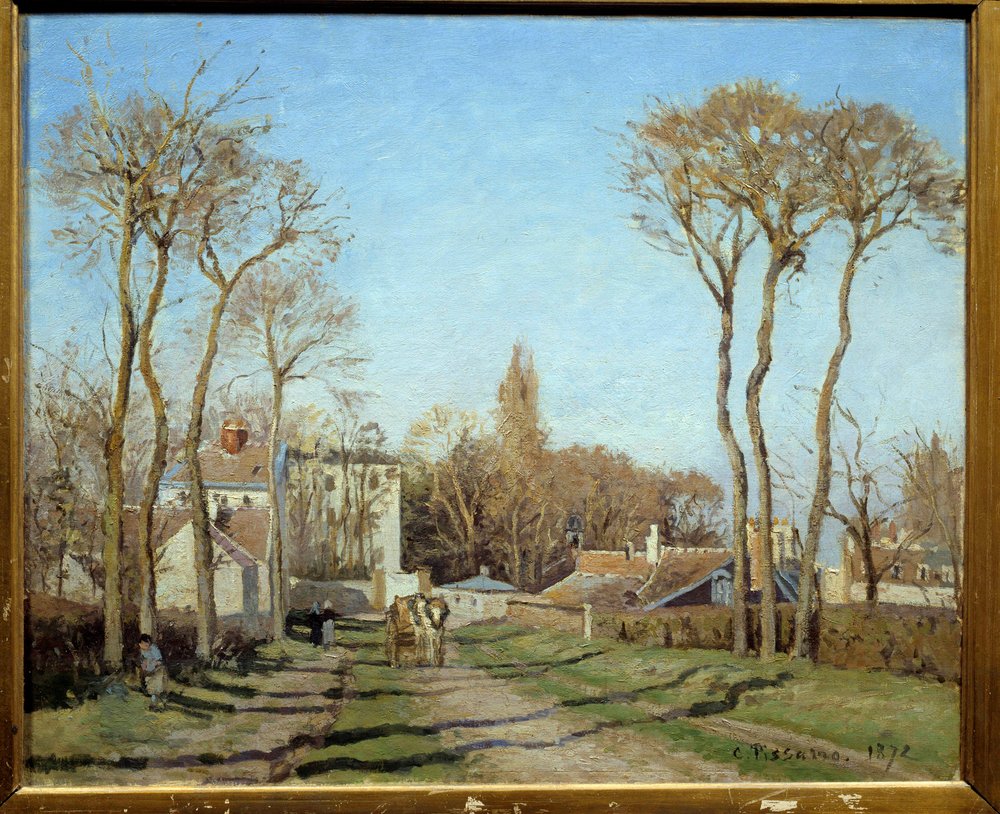 Entrada del pueblo de Voisins le Bretonneux. Pintura de Camille Pissarro (1830-1903) 1872 París, museo de Orsay de Camille Jacob Pissarro